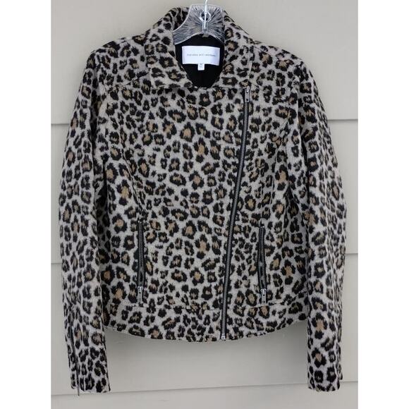 Cupcakes and Cashmere Wool blend Animal Print Margaux Moto Jacket  Size M - Picture 4 of 14